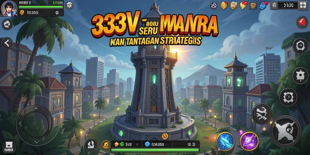 Tampilan gameplay menara pertahanan yang mendebarkan dalam 333V.
