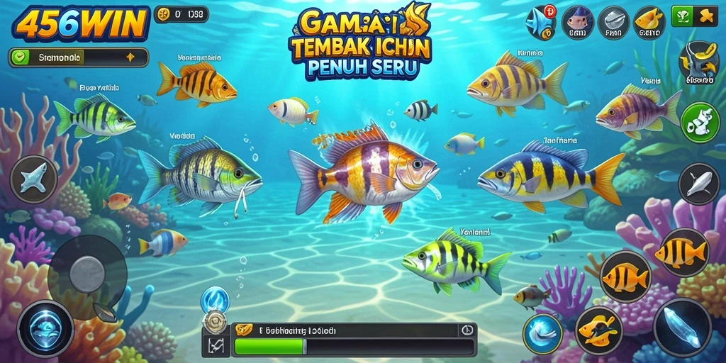 Tampilan seru dari gameplay Tembak Ikan 456WIN.