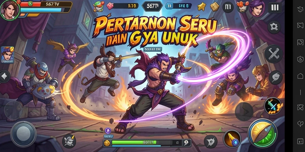 Screenshot 567TV menampilkan aksi pertarungan seru dengan efek grafis yang menakjubkan.
