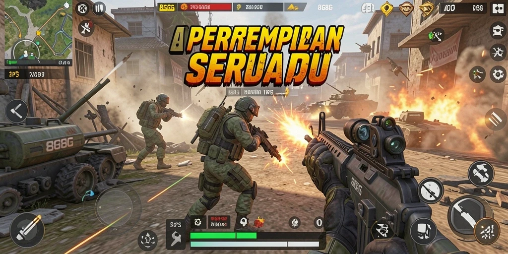 Tampilan aksi seru dalam gameplay TPS 8G8G.