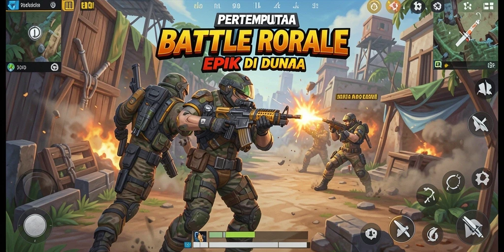 Tampilan gameplay 9939 yang menegangkan dan penuh aksi Battle Royale.