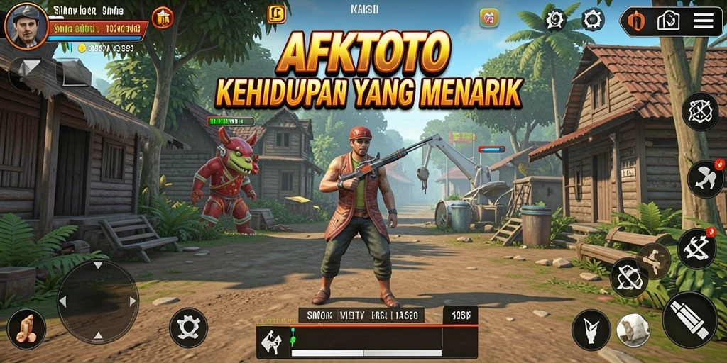 Screenshot gameplay AFKTOTO menunjukkan interaksi karakter dan kreativitas desain.