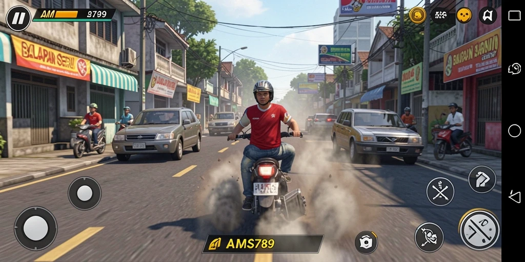 Tangkapan layar gameplay <strong>AMS789</strong> dengan balapan seru di trek.