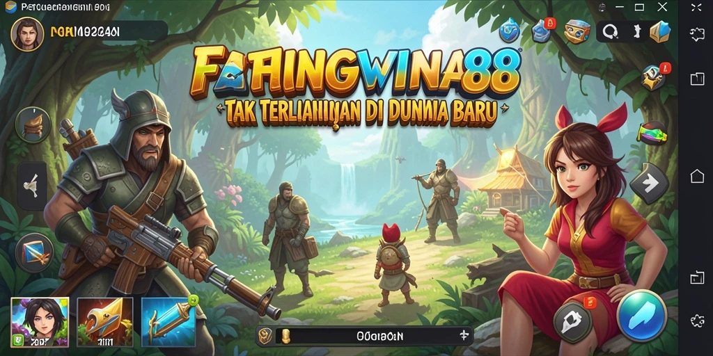 Screenshot utama FANGWIN88 menampilkan aksi petualangan seru yang menggugah.