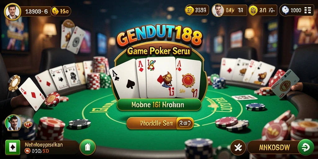 Screenshot menampilkan pemain asyik bertanding dalam poker.