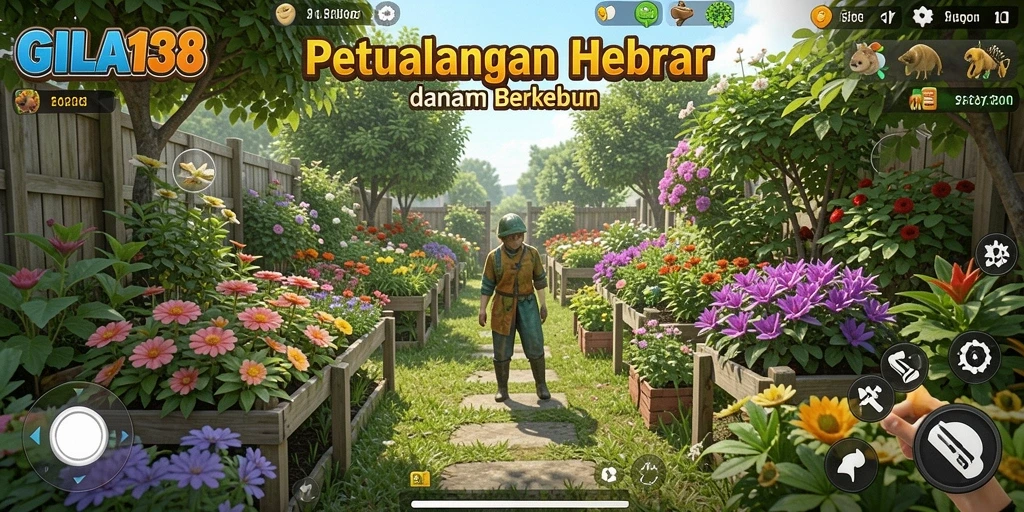 Menggambarkan gameplay GILA138 dengan suasana berkebun yang menawan.