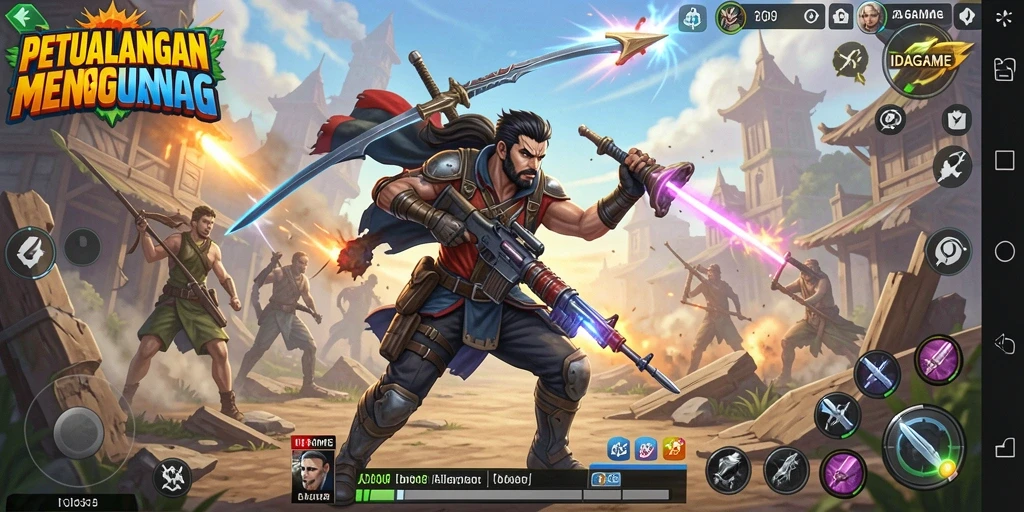 Tampilan gameplay seru di IDAGAME dengan aksi yang mendebarkan.
