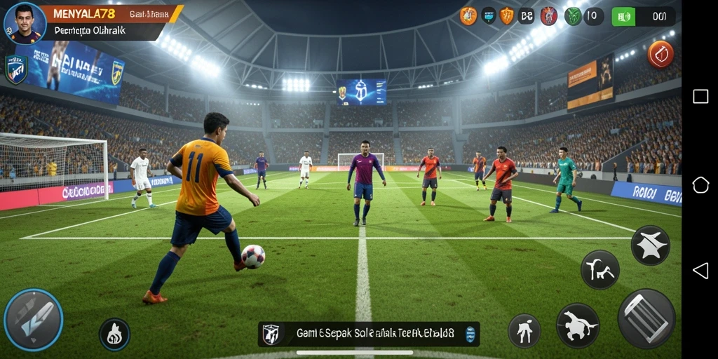 Tampilan epic dari gameplay bola sepak MENYALA78.
