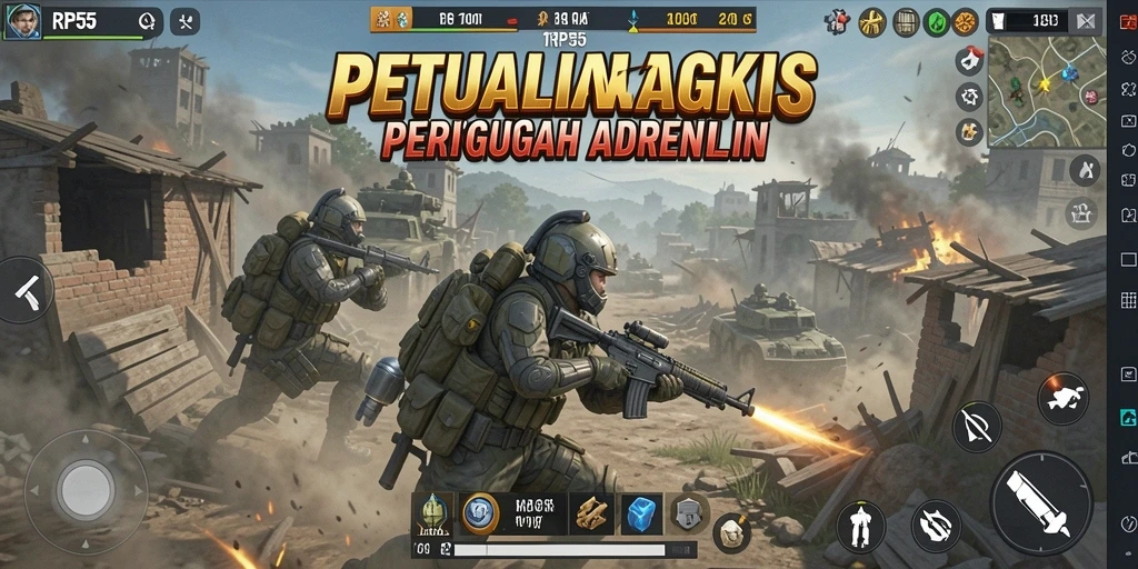 Gameplay RP55 yang seru dan menantang dalam pertempuran taktis.