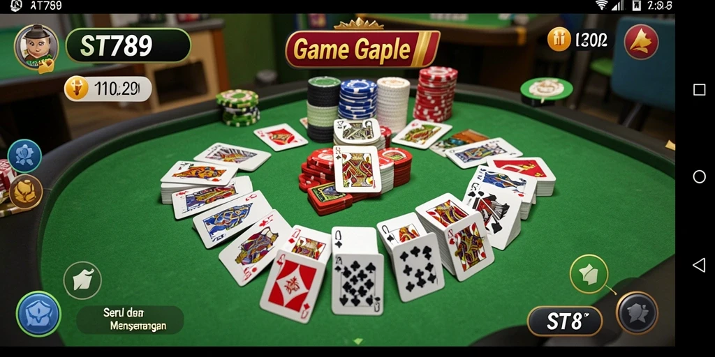 Screenshot gameplay Gaple di ST789 yang seru dan interaktif.