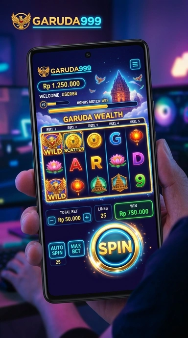 Screenshot interaksi pengguna dalam mengunduh aplikasi di garuda999.
